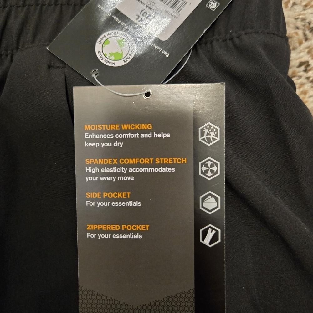 Avia Moisture Wicking Lined Biker Shorts With Pocket Black Size XXL - Picture 13 of 14